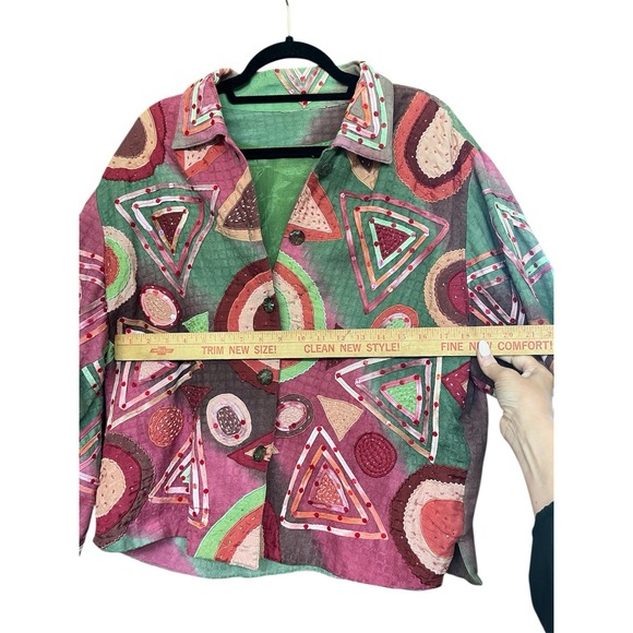 Vintage Pushpa Art To‎ Wear Tie Dye Embellished Jacket Sz L - Picture 4 of 5